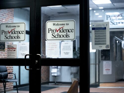 The Providence School Board meets at the Providence Public School Department headquarters, seen here on Westminster Street.