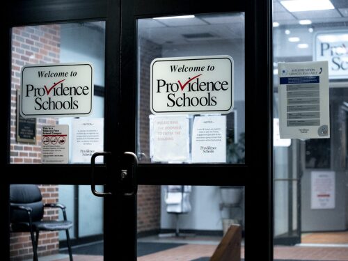 The Providence School Board meets at the Providence Public School Department headquarters, seen here on Westminster Street.