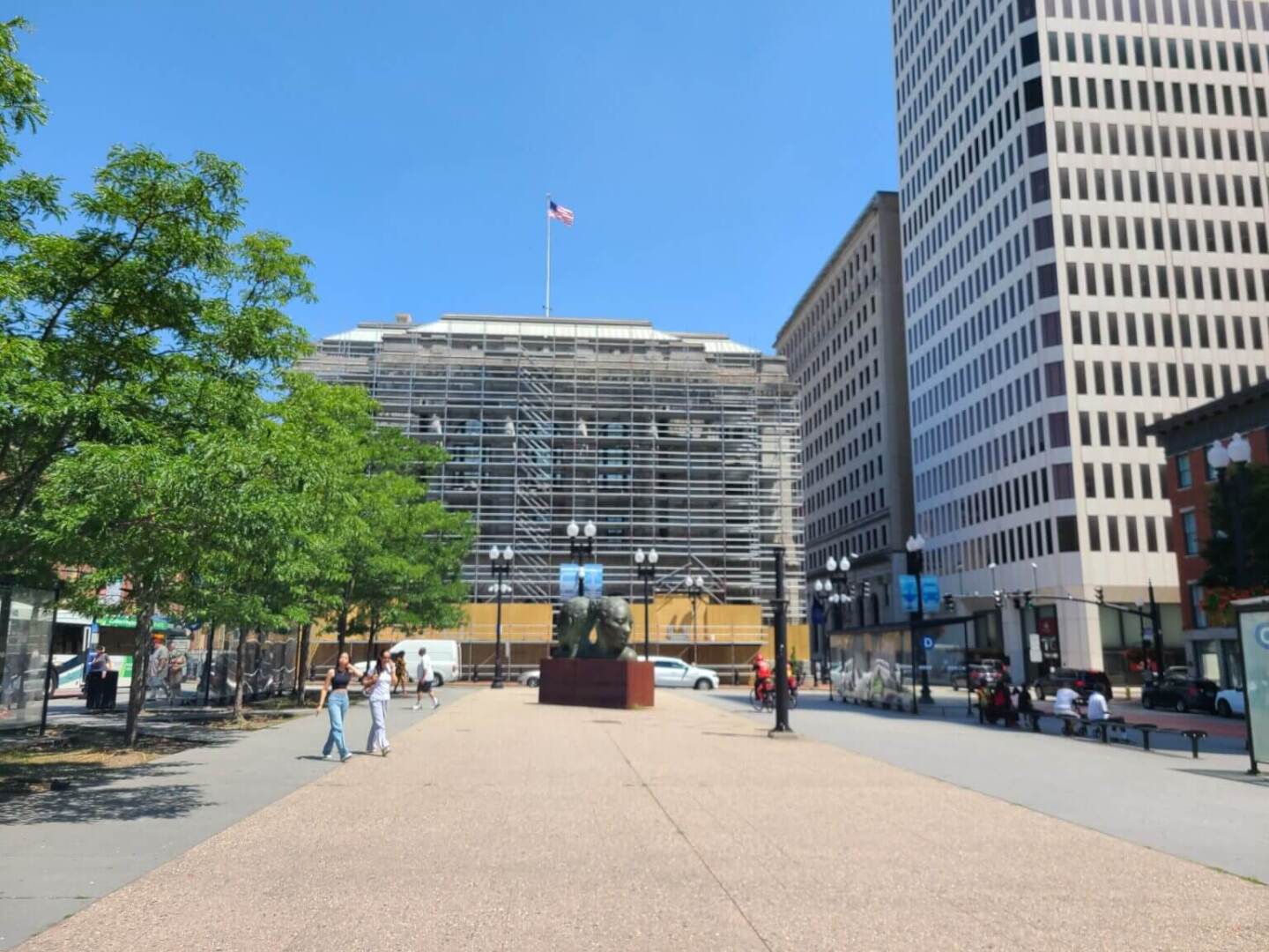 The U.S. District Court for the District of Rhode Island is seen in downtown Providence from Kennedy Plaza on Tuesday, July 29, 2025.