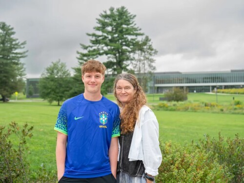 Matt and Emily Kayser of Westchester County, New York, visited Colby College in Maine for a campus tour in August 2024.