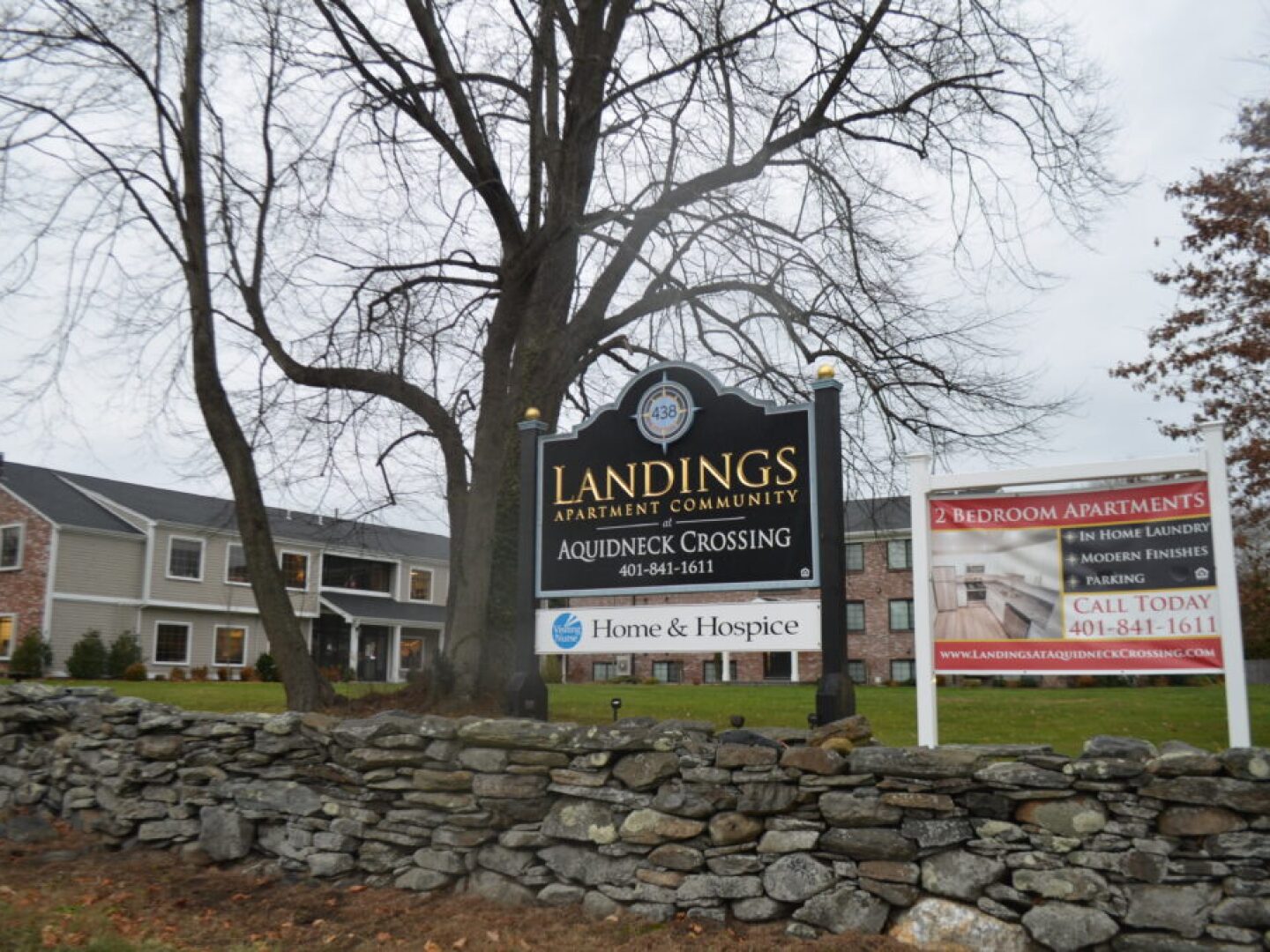 The Landings Apartments at Aquidneck Crossing on the corner of Forest and East Main in Middletown, RI.